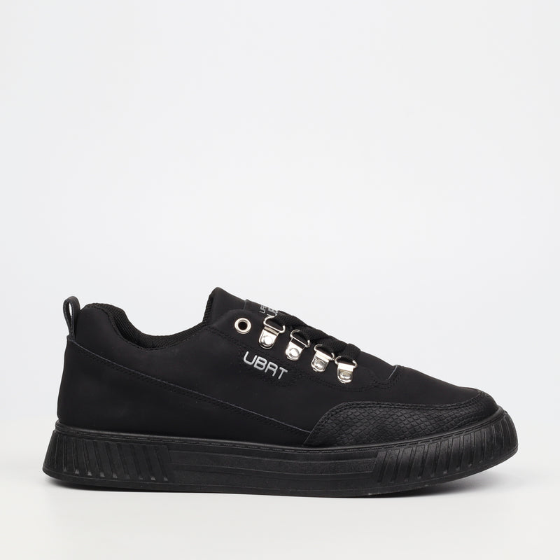 Urbanart Ezrain 1  Wax / Faux Suede Sneaker - Black footwear UBRT   