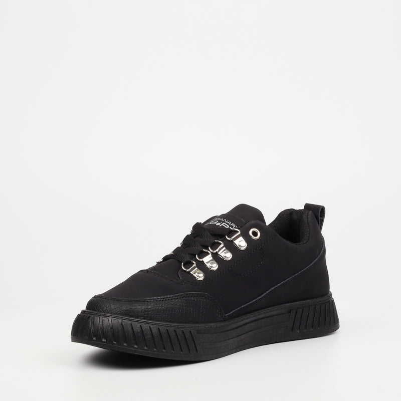 Urbanart Ezrain 1  Wax / Faux Suede Sneaker - Black footwear UBRT   