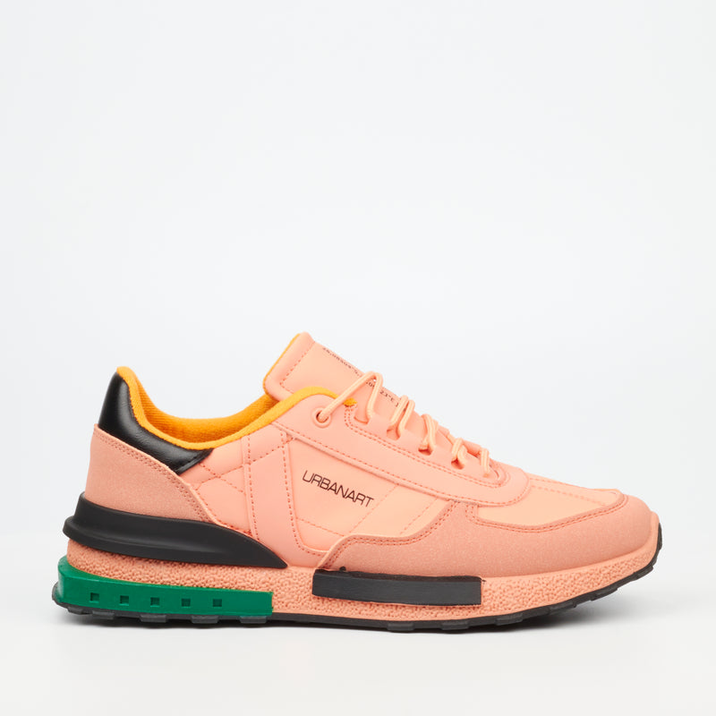 Urbanart Felix 1 Mesh / Faux Nubuck Sneaker - Orange footwear Urbanart