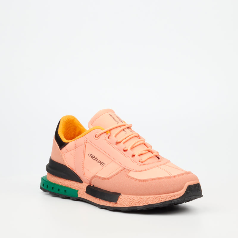 Urbanart Felix 1 Mesh / Faux Nubuck Sneaker - Orange footwear Urbanart