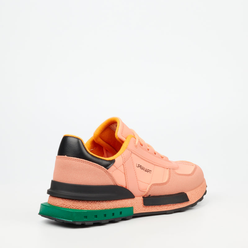 Urbanart Felix 1 Mesh / Faux Nubuck Sneaker - Orange footwear Urbanart