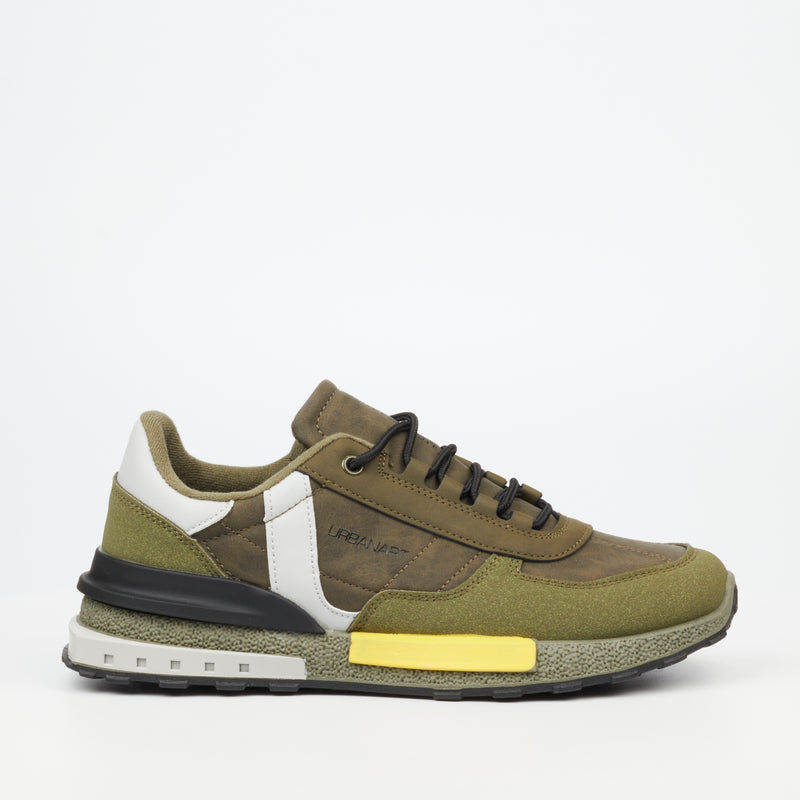 Urbanart Felix 1 Faux Nubuck Sneaker - Olive footwear Urbanart   