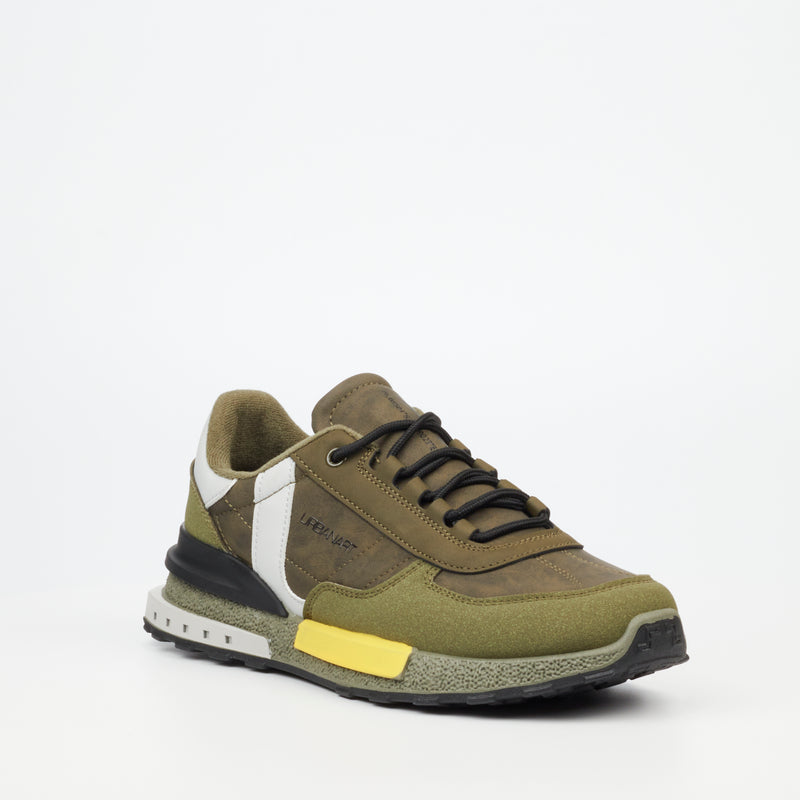 Urbanart Felix 1 Faux Nubuck Sneaker - Olive footwear Urbanart