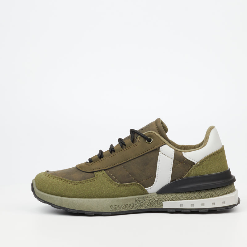 Urbanart Felix 1 Faux Nubuck Sneaker - Olive footwear Urbanart   