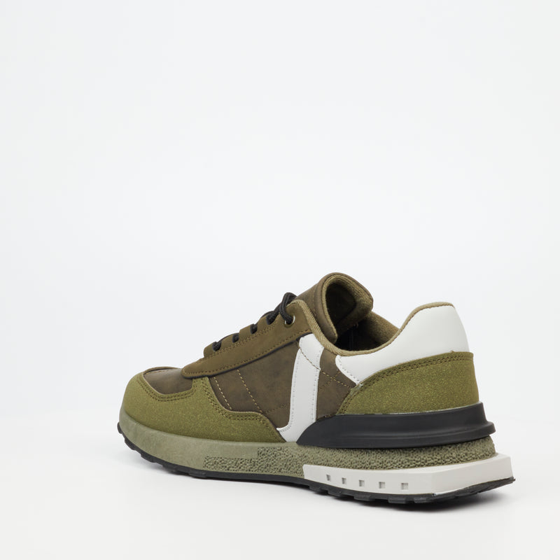 Urbanart Felix 1 Faux Nubuck Sneaker - Olive footwear Urbanart