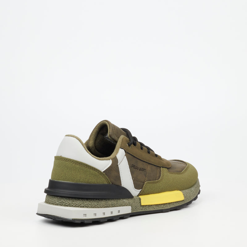 Urbanart Felix 1 Faux Nubuck Sneaker - Olive footwear Urbanart   