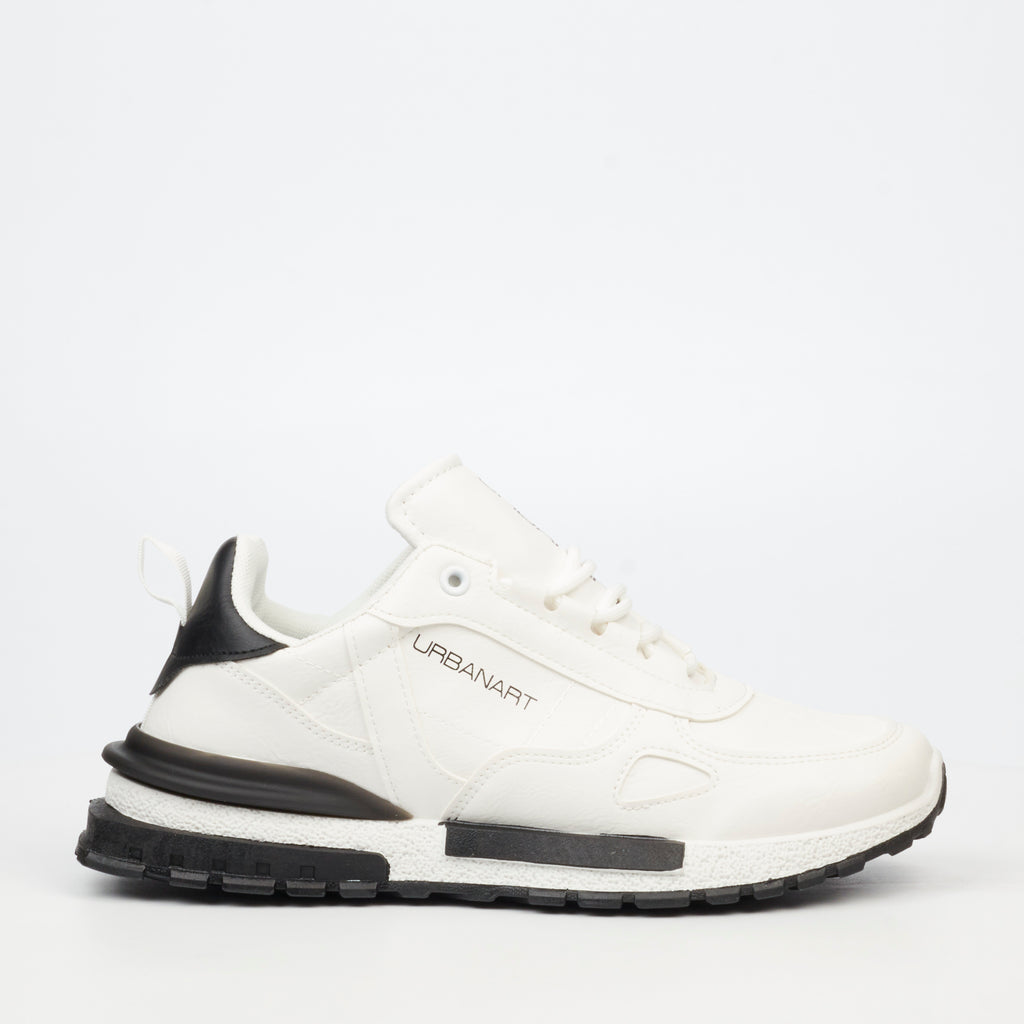 Urbanart Felix 1 Faux Wax Sneaker - White footwear Urbanart