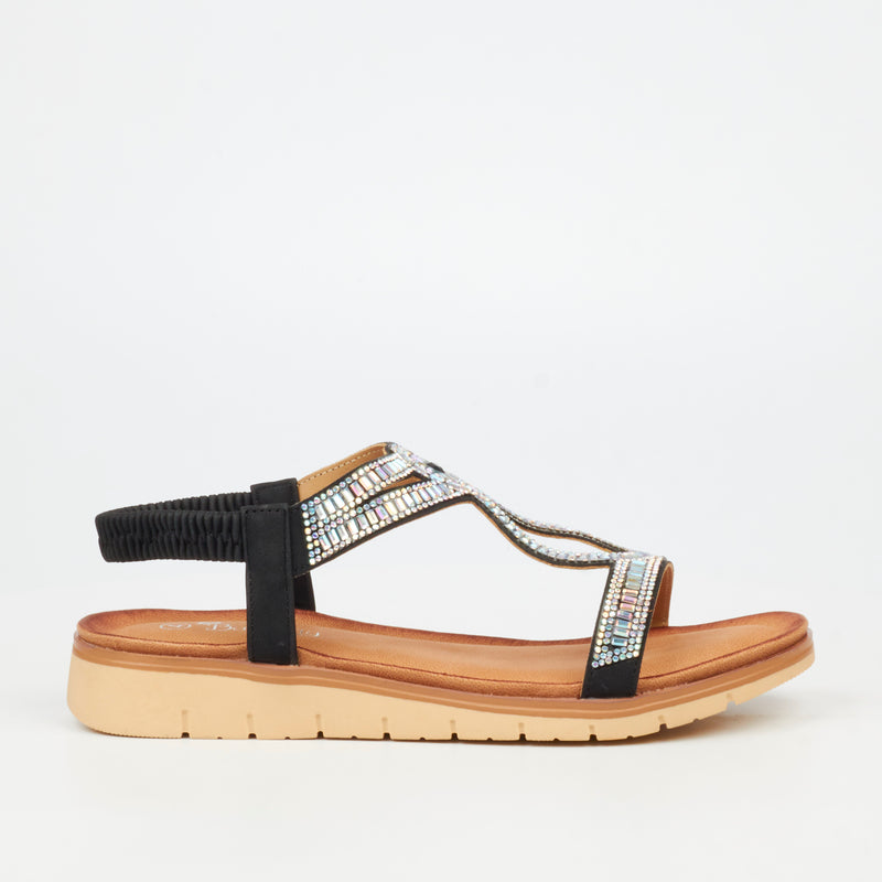 Butterfly Feet Fiona 1 Flatform - Black footwear Butterfly Feet