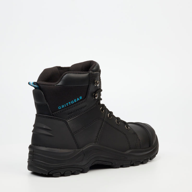 Grittgear Flint S1P Genuine Leather Safety Boot - Black safety Grittgear