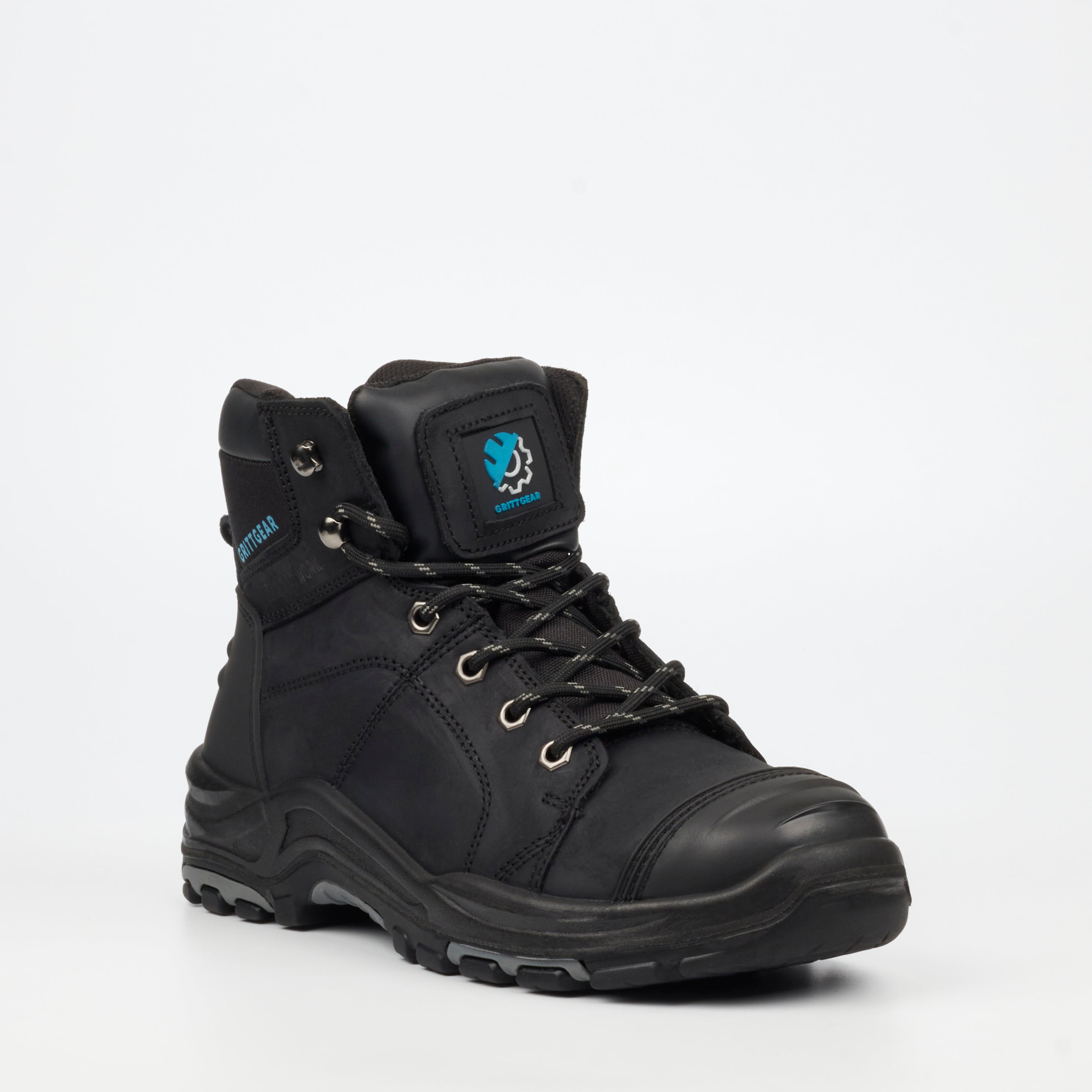 Grittgear Flint S3 Crazy Horse Leather Safety Boot - Black safety Grittgear