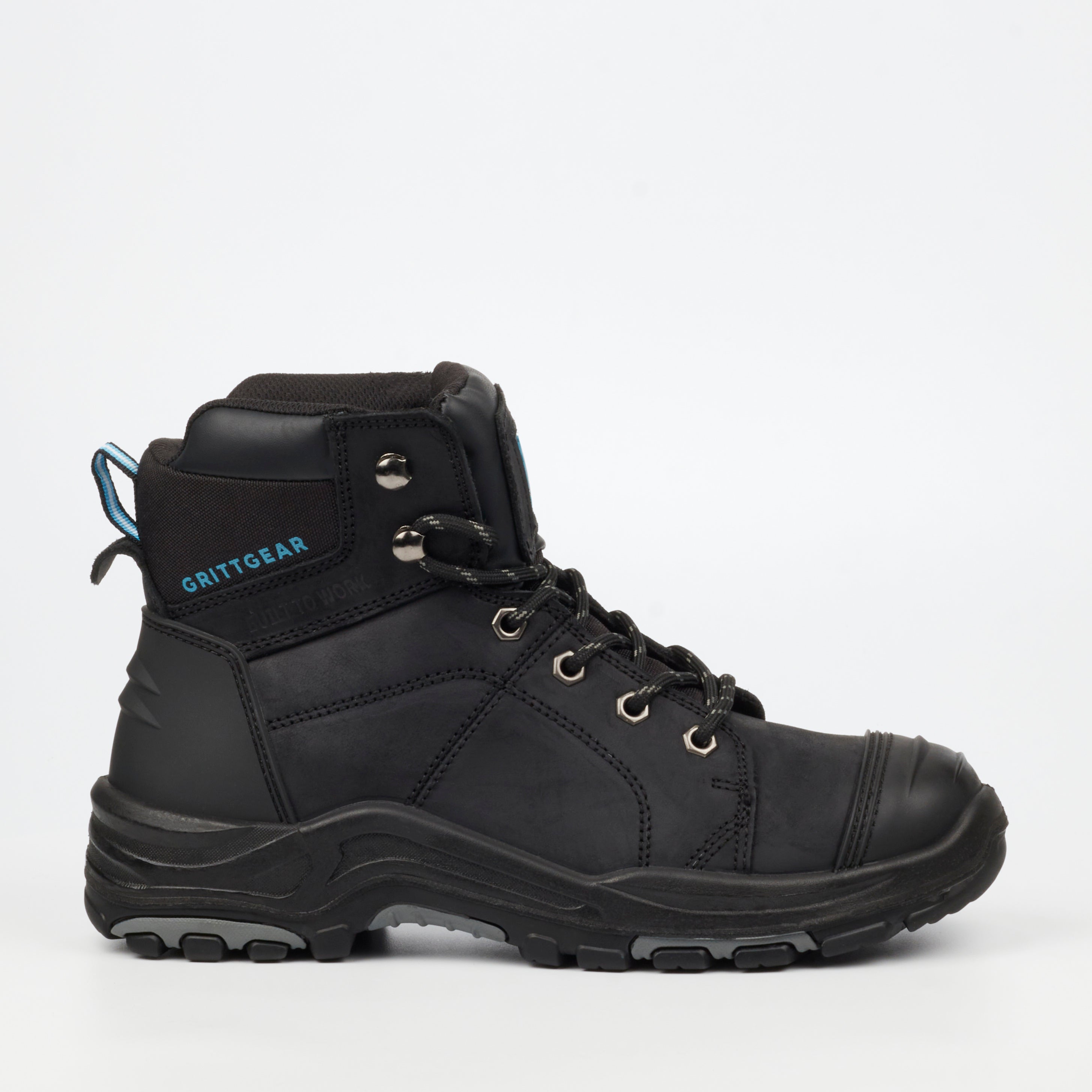Grittgear Flint S3 Crazy Horse Leather Safety Boot - Black safety Grittgear