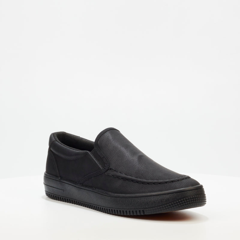 Urbanart Forum 1 Faux Nubuck Loafer - Black footwear UBRT   