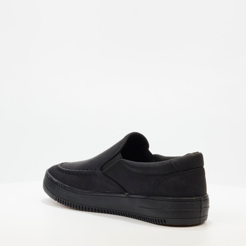 Urbanart Forum 1 Faux Nubuck Loafer - Black footwear UBRT   