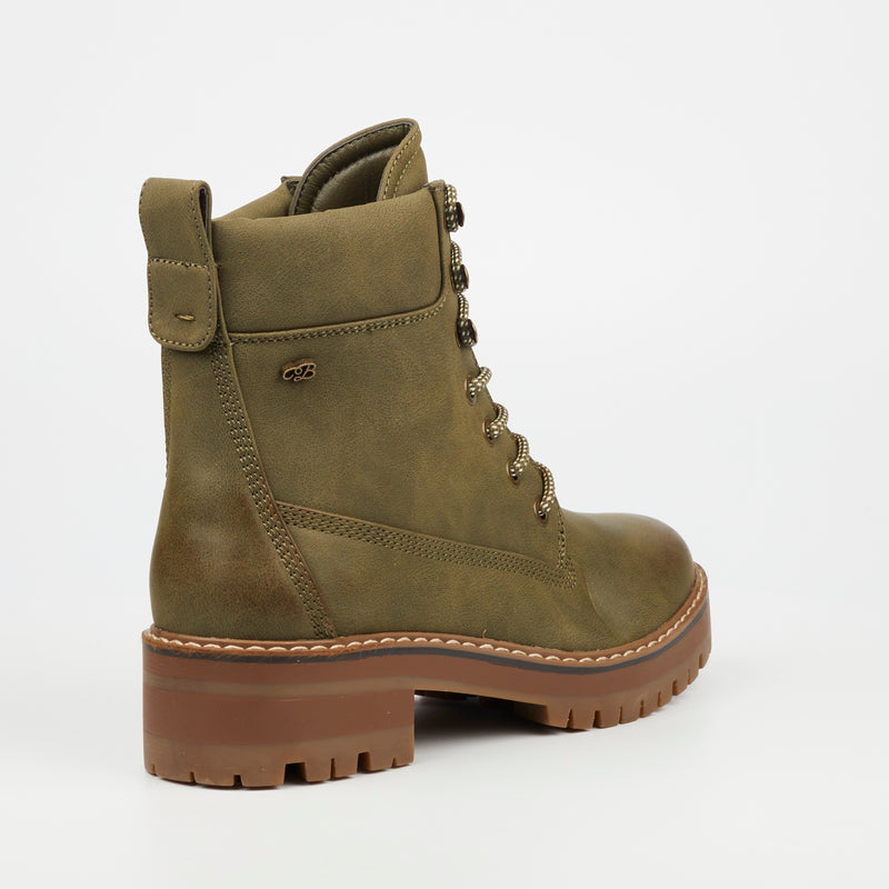 Miss Black Fox 1 Ankle Boot - Olive footwear Miss Black   