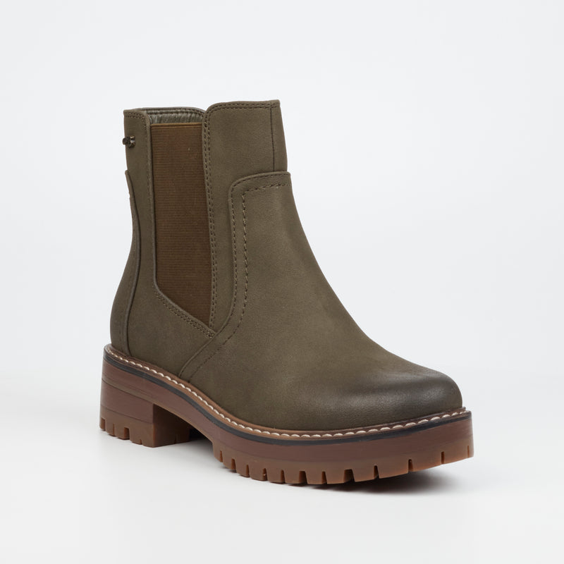 Miss Black Fox 3 Ankle Boot - Olive footwear Miss Black   