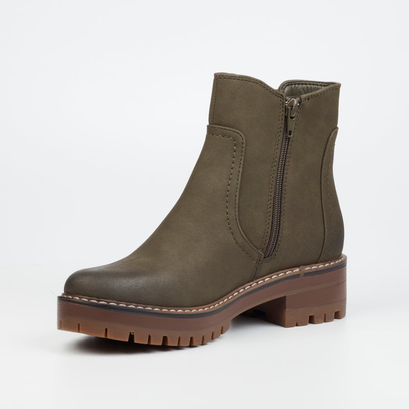 Miss Black Fox 3 Ankle Boot - Olive footwear Miss Black   