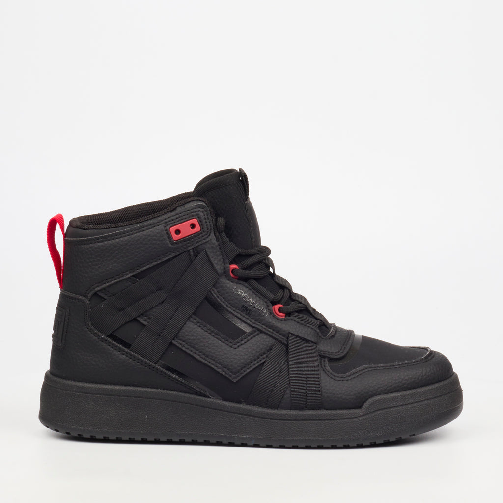 Urbanart Frail 2 Faux Wax / Lycra Ankle Boot - Black footwear Urbanart