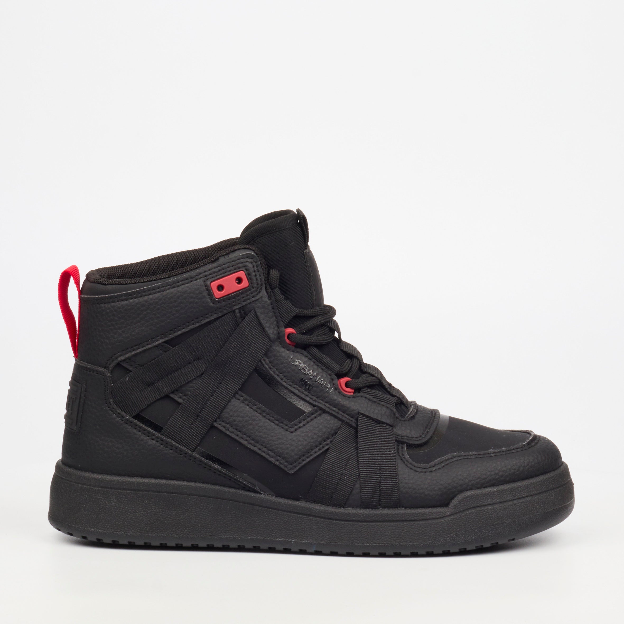 Urbanart Frail 2 Faux Wax / Lycra Ankle Boot - Black footwear Urbanart