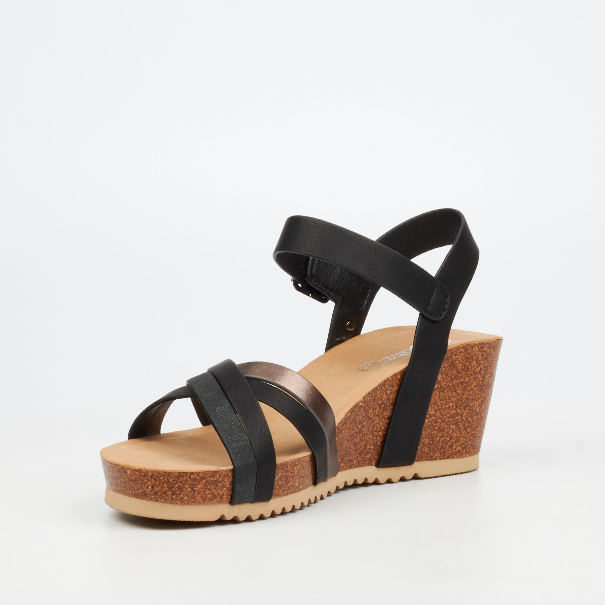 Butterfly Feet Franky 1 Wedge - Black footwear Butterfly Feet