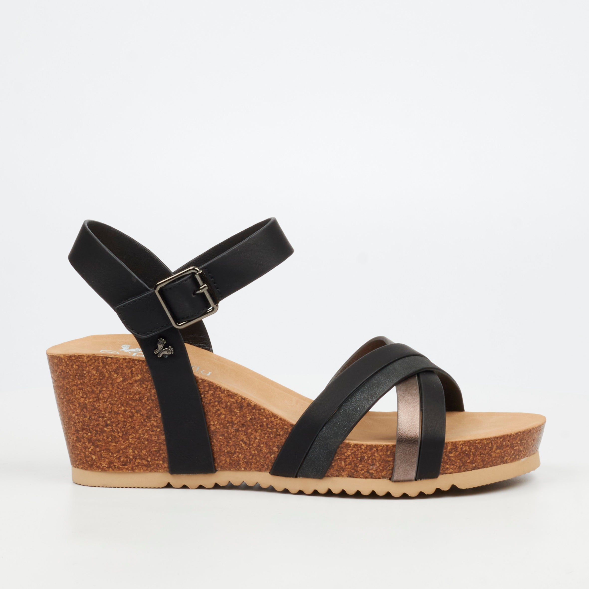 Butterfly Feet Franky 1 Wedge - Black footwear Butterfly Feet