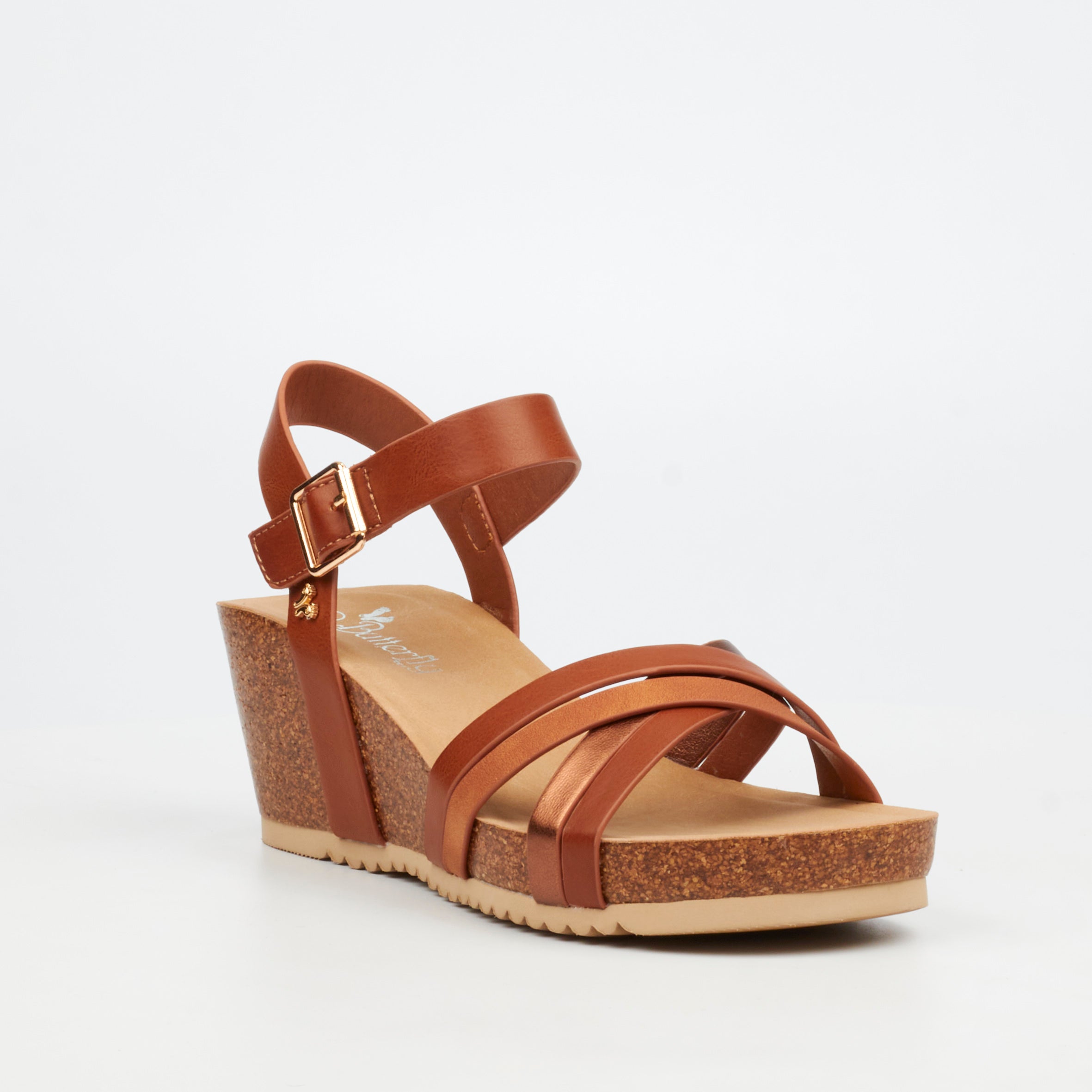 Butterfly Feet Franky 1 Wedge - Tan footwear Butterfly Feet