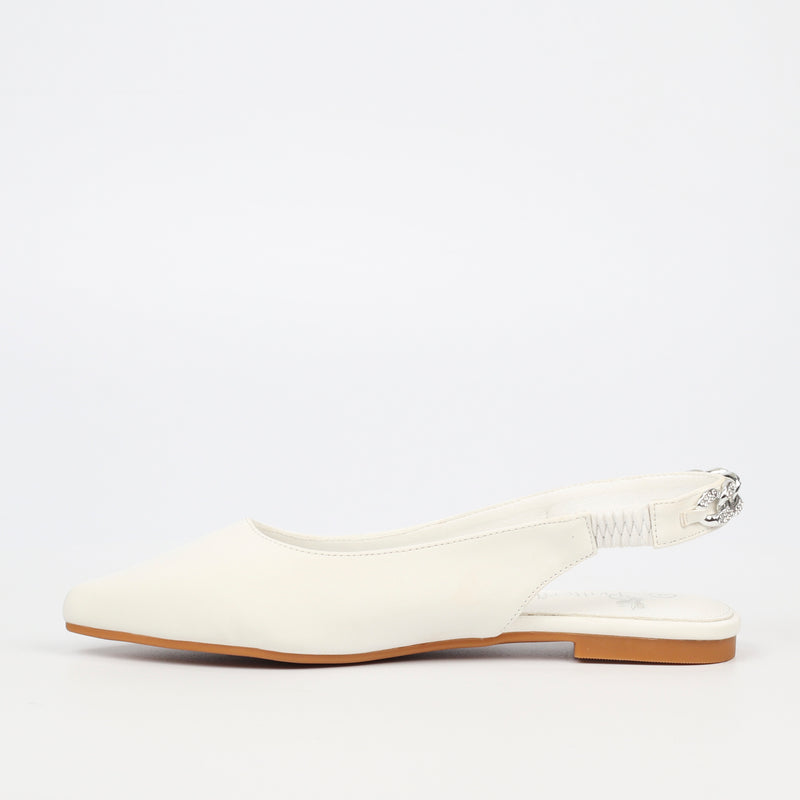 Butterfly Feet Frida 2 Flat - White footwear Butterfly Feet   