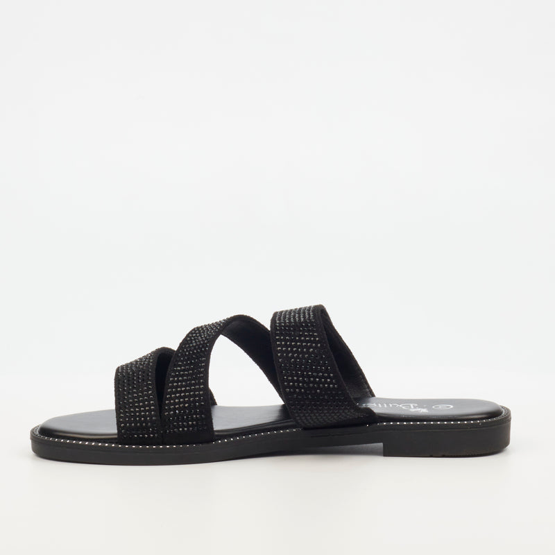 Butterfly Feet Frost 11 Flat Sandal - Black footwear Butterfly Feet   