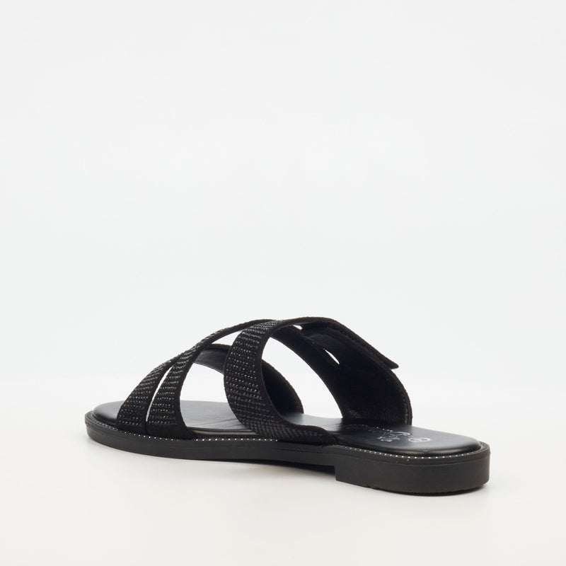 Butterfly Feet Frost 11 Flat Sandal - Black footwear Butterfly Feet   