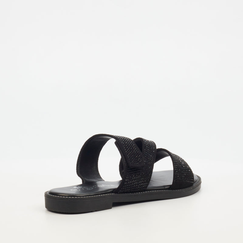 Butterfly Feet Frost 11 Flat Sandal - Black footwear Butterfly Feet   