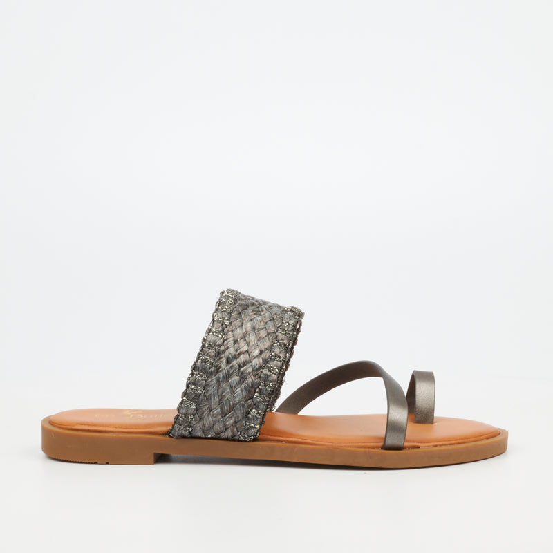 Butterfly Feet Frost 14 Flat Sandal - Pewter footwear Butterfly Feet   