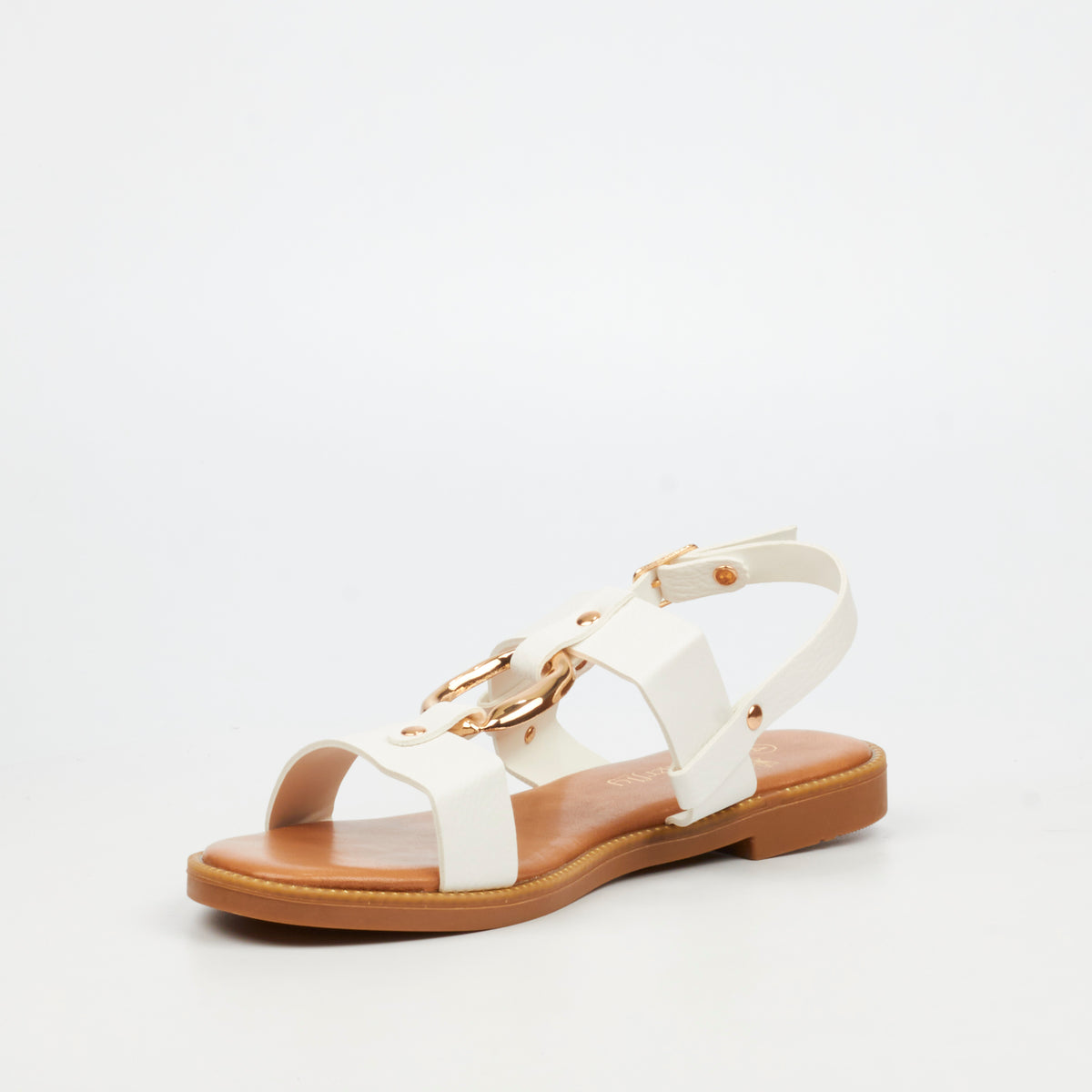 Butterfly Feet Frost 18 Flat Sandals - White