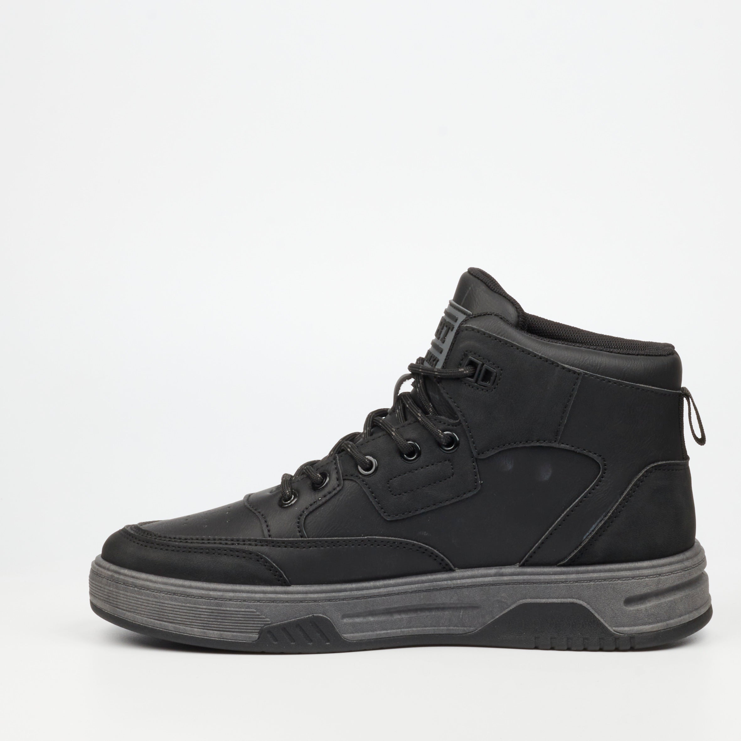 Urbanart Furrow 1 Faux Wax / Faux Nubuck Sneaker - Black footwear Urbanart