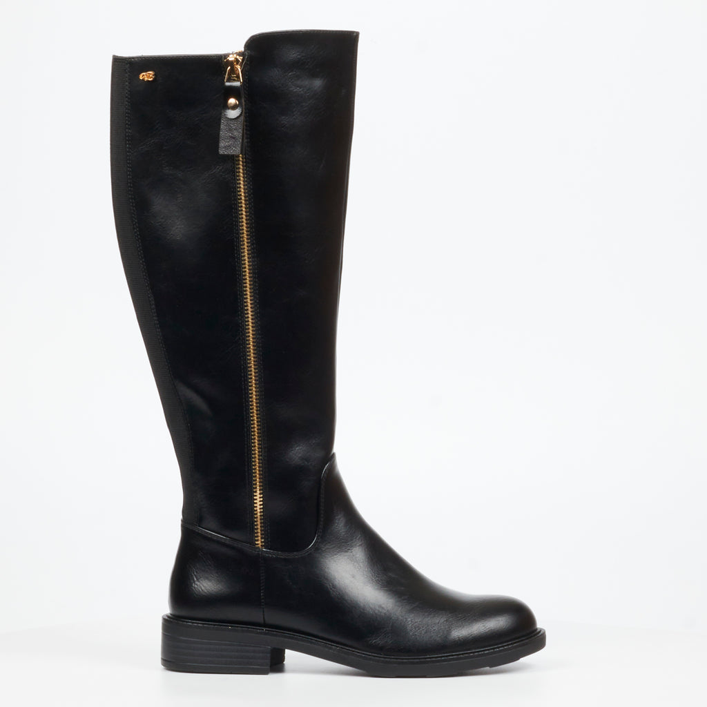 Miss Black Fyre 1 High Boots Faux Leather - Black footwear Miss Black
