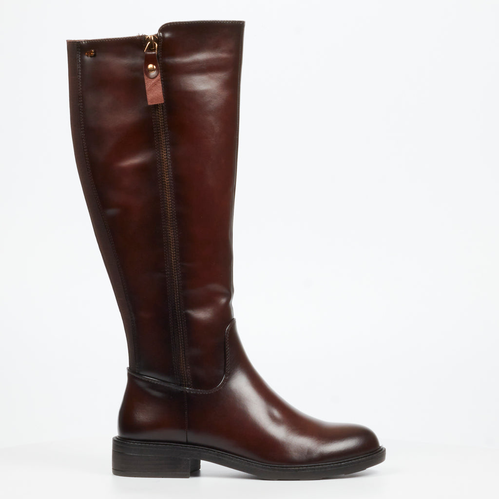 Miss Black Fyre 1 High Boots Faux Leather - Chocolate footwear Miss Black