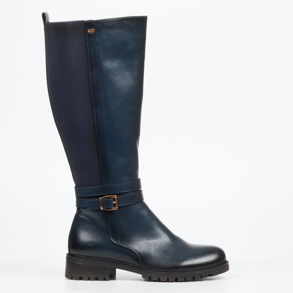 Miss Black Gale 1 High Boots Faux Leather - Navy footwear Miss Black