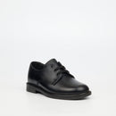 Genius Younger Boys Lace Up Leather School Shoe - Black footwear External