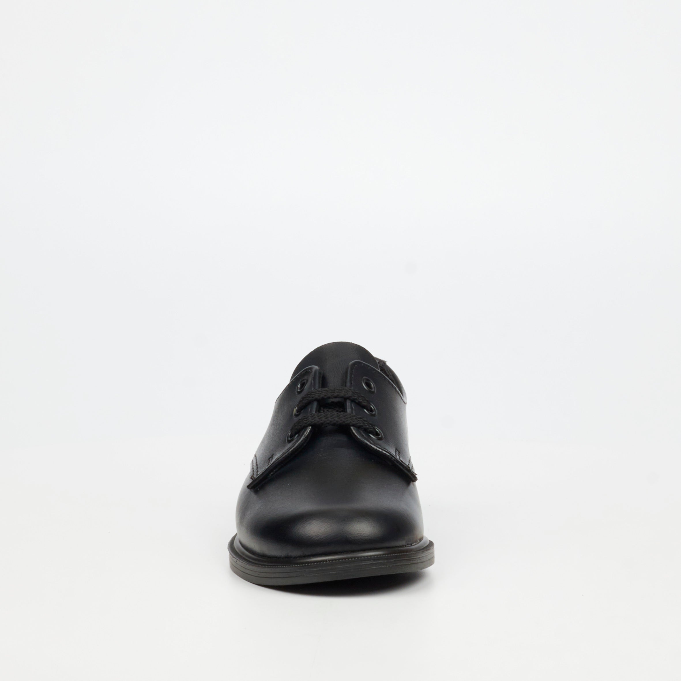 Genius Younger Boys Lace Up Leather School Shoe - Black footwear External