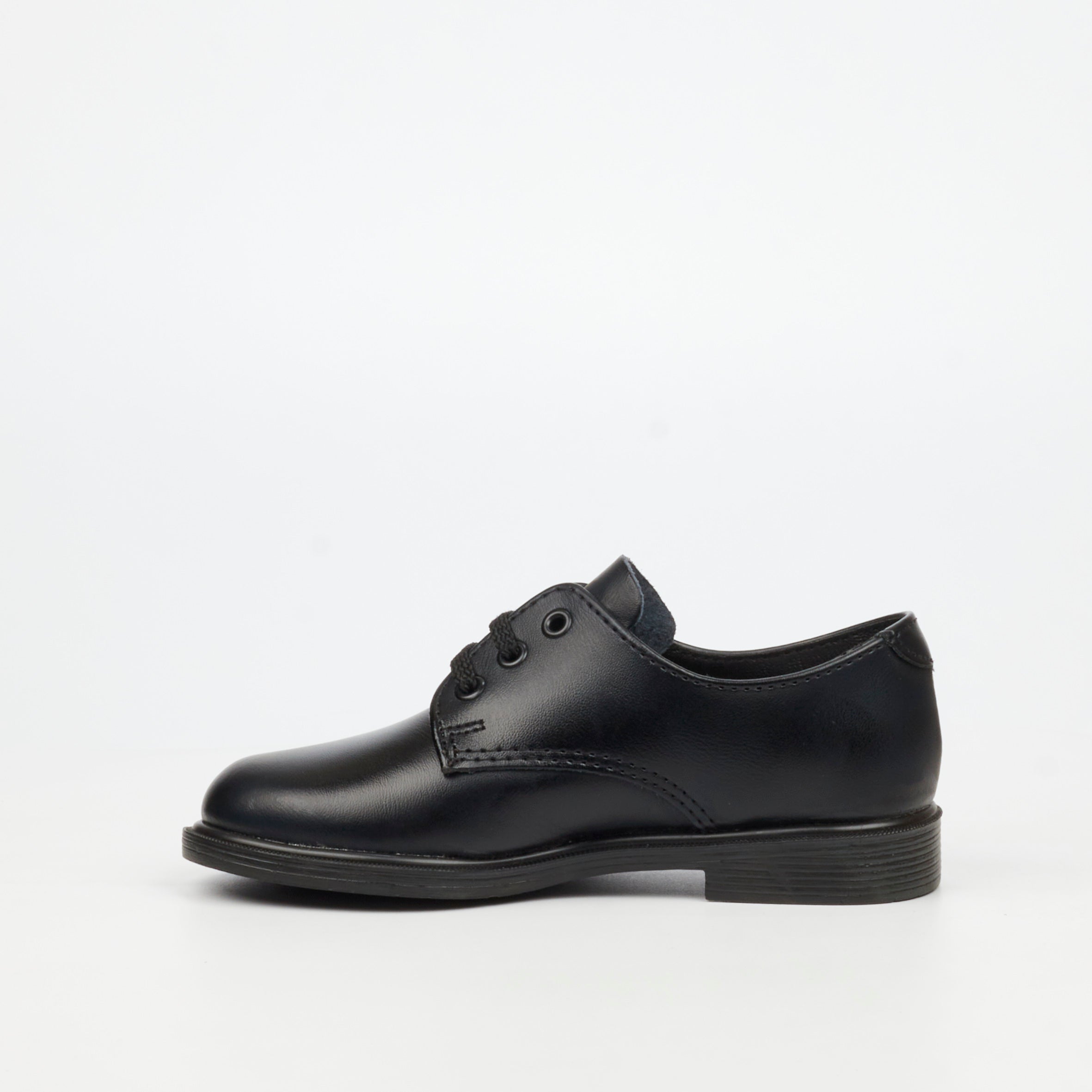 Genius Younger Boys Lace Up Leather School Shoe - Black footwear External