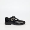 Genius Younger Girls T-Bar Leather School Shoe - Black footwear External