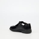 Genius Younger Girls T-Bar Leather School Shoe - Black footwear External