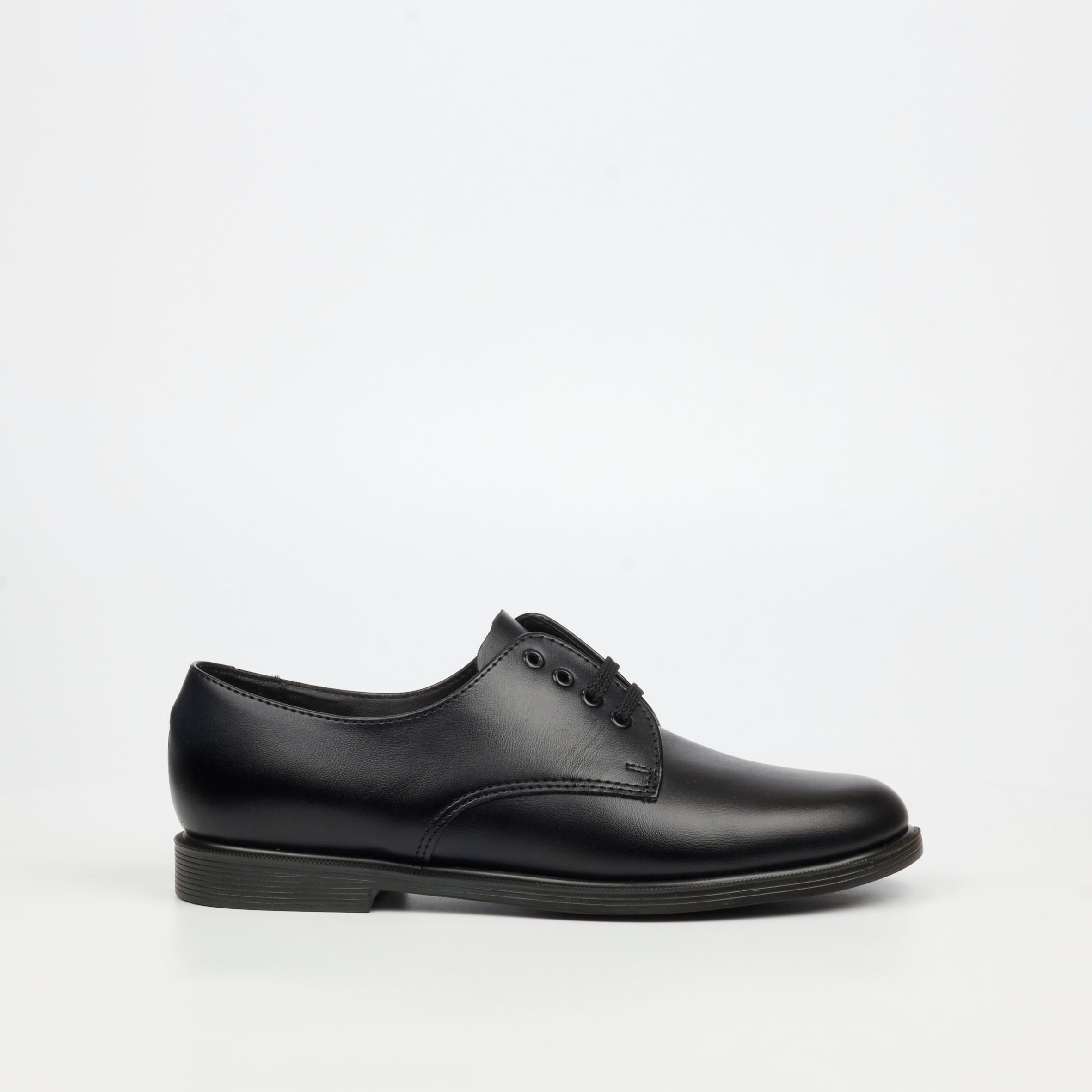 Genius Older Boys Lace Up Leather School Shoe - Black footwear External