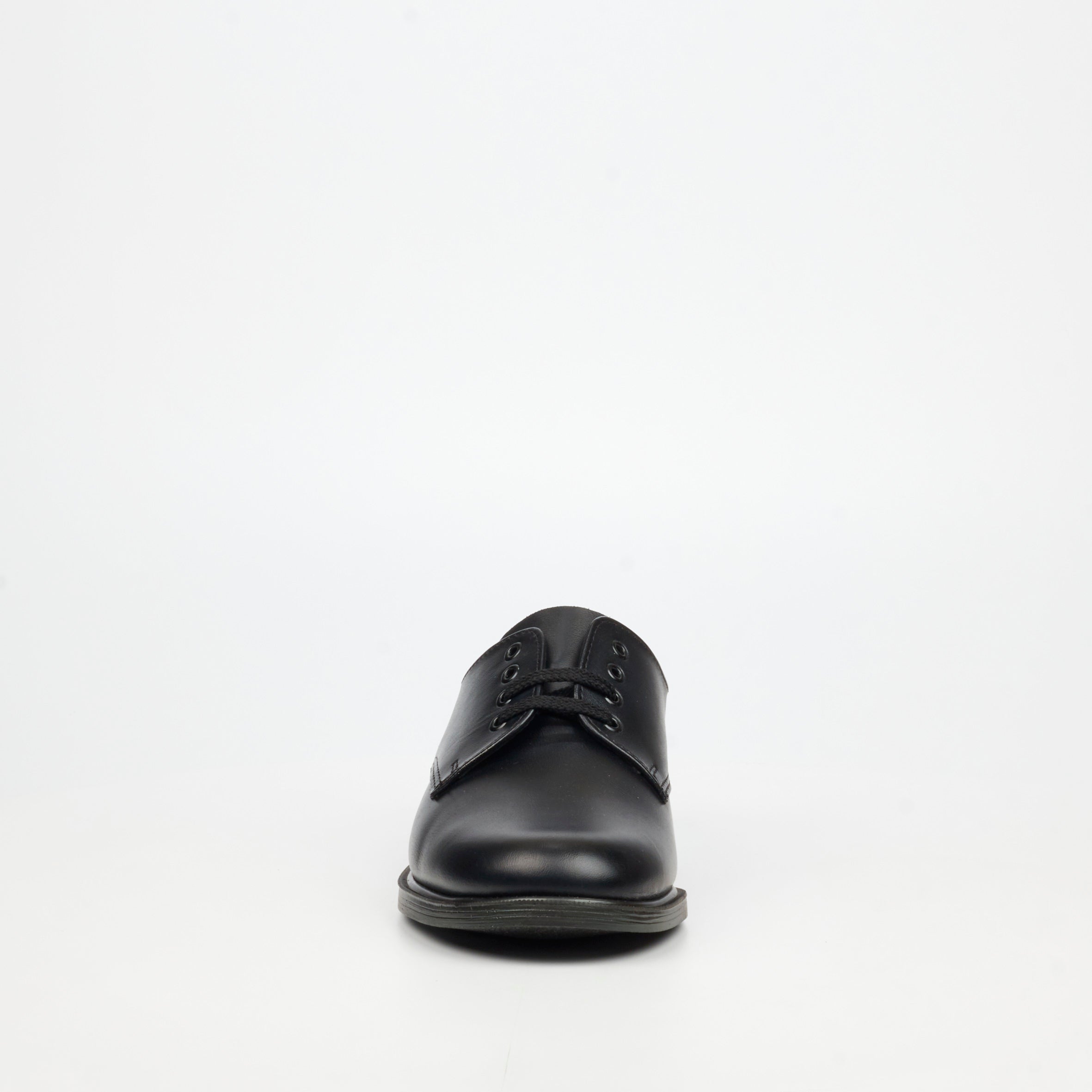 Genius Older Boys Lace Up Leather School Shoe - Black footwear External
