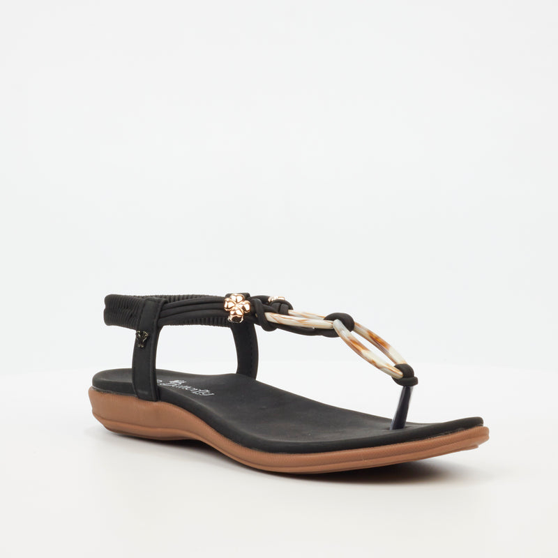 Butterfly Feet Geri 1 Flat Sandal - Black footwear Butterfly Feet   