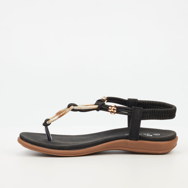 Butterfly Feet Geri 1 Flat Sandal - Black footwear Butterfly Feet   