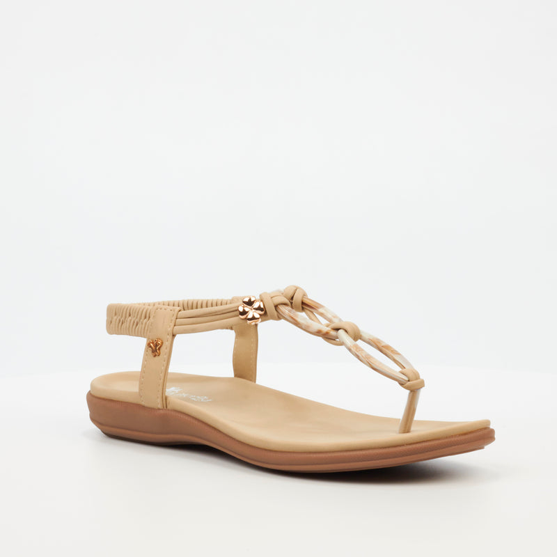 Butterfly Feet Geri 1 Flat Sandal - Nude footwear Butterfly Feet   