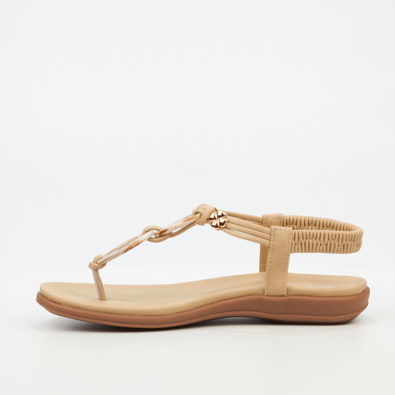 Butterfly Feet Geri 1 Flat Sandal - Nude footwear Butterfly Feet   