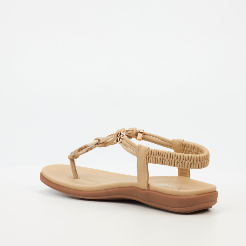 Butterfly Feet Geri 1 Flat Sandal - Nude footwear Butterfly Feet   