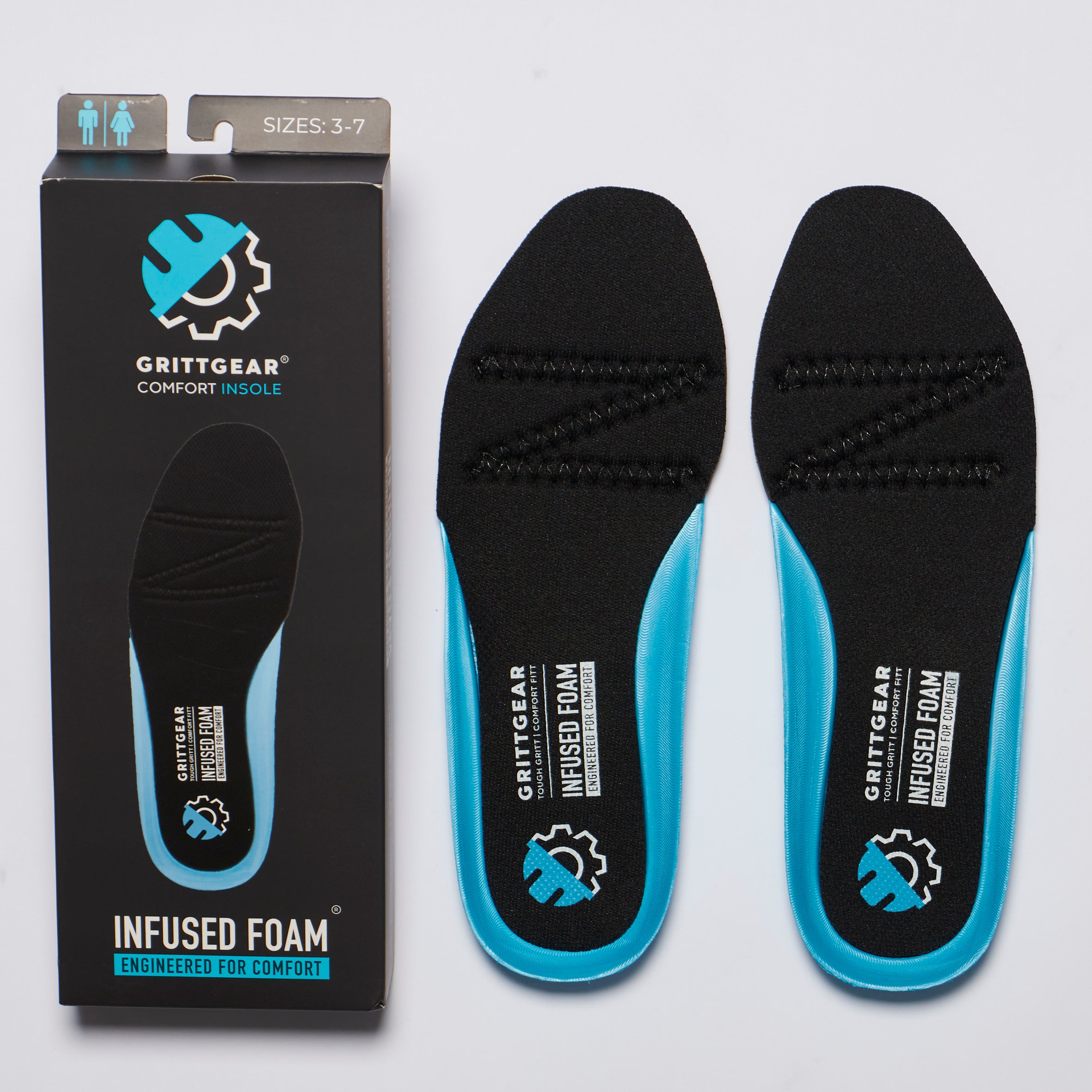 Workers Comfort Value Bundle - Slate 1 Black + Extra Infused Foam Inner Sole Sizes 8-13 DC.ONE