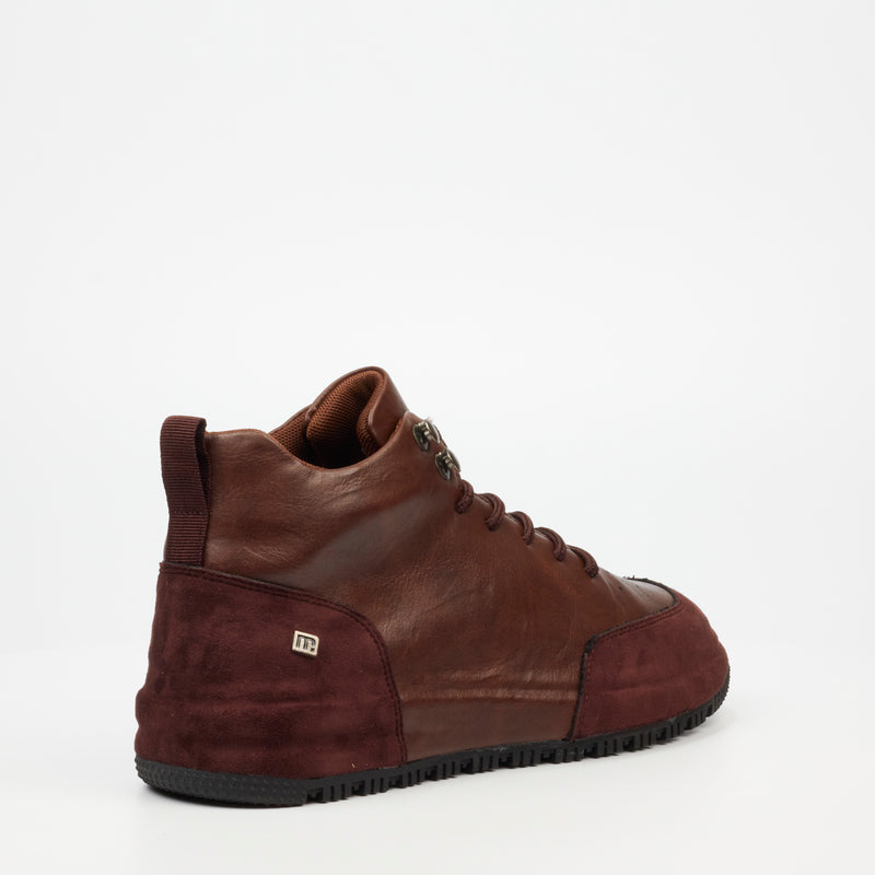 Mazerata Giger 1 Faux Wax / Wax Suede Sneaker - Chocolate footwear Mazerata   