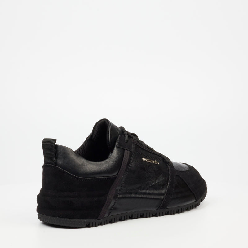 Mazerata Giger 2 Faux Wax / Faux Suede Sneaker - Black footwear Mazerata   